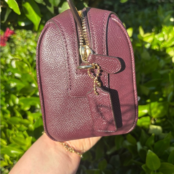 Coach Small Plum Leather Crossbody/Makeup Case - Picture 3 of 7